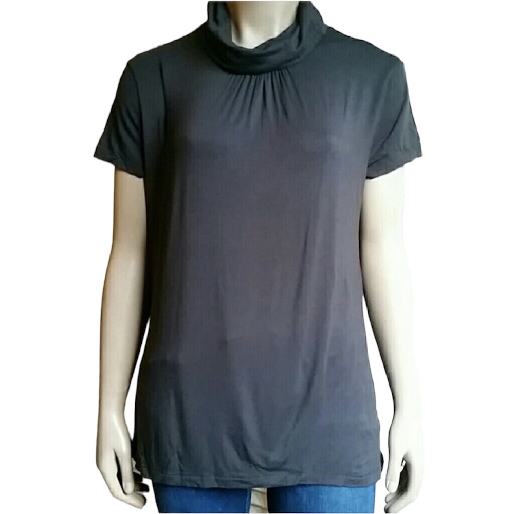 New York & Co Brown Turtleneck Blouse SZ L